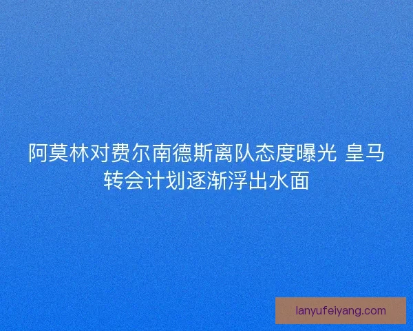 阿莫林对费尔南德斯离队态度曝光 皇马转会计划逐渐浮出水面